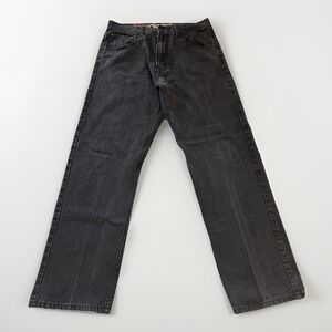 Vintage Akademiks Jeans Straight Leg Black Denim‎ Mens 34x32 Akademiks